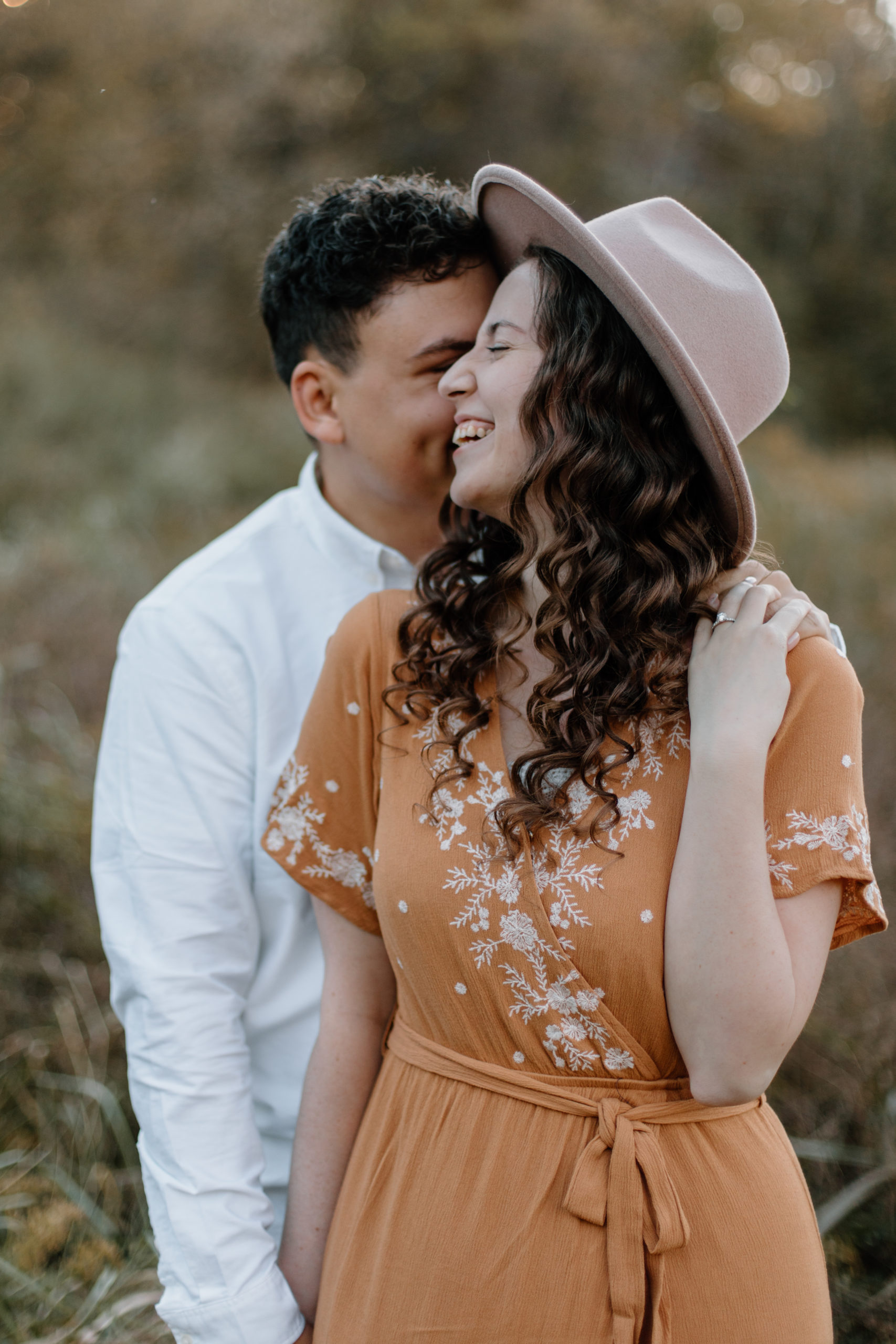 stunning couple pose during their romantic Georgia engagement session