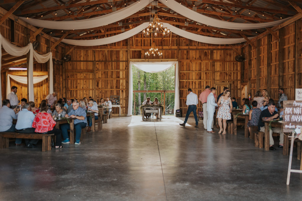 Barn reception, spring wedding