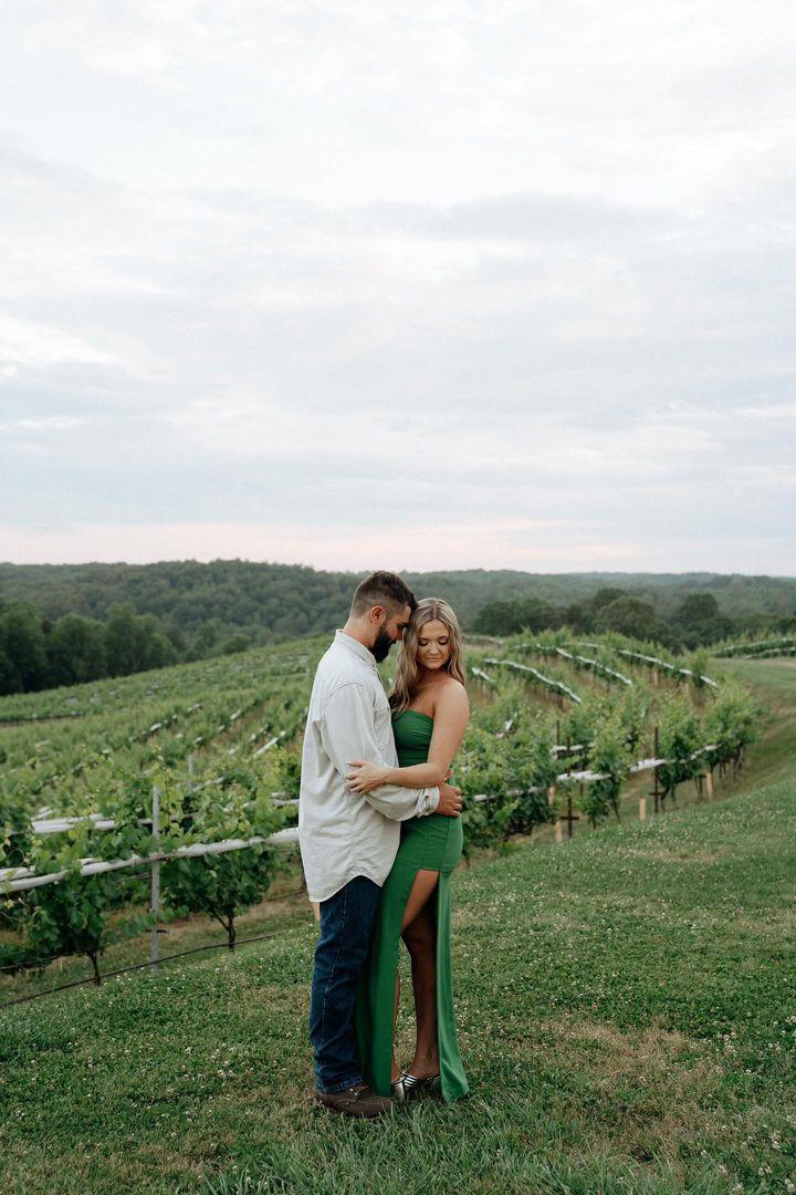 Stunning bride and groom share a moment outside their Georgia wedding venue