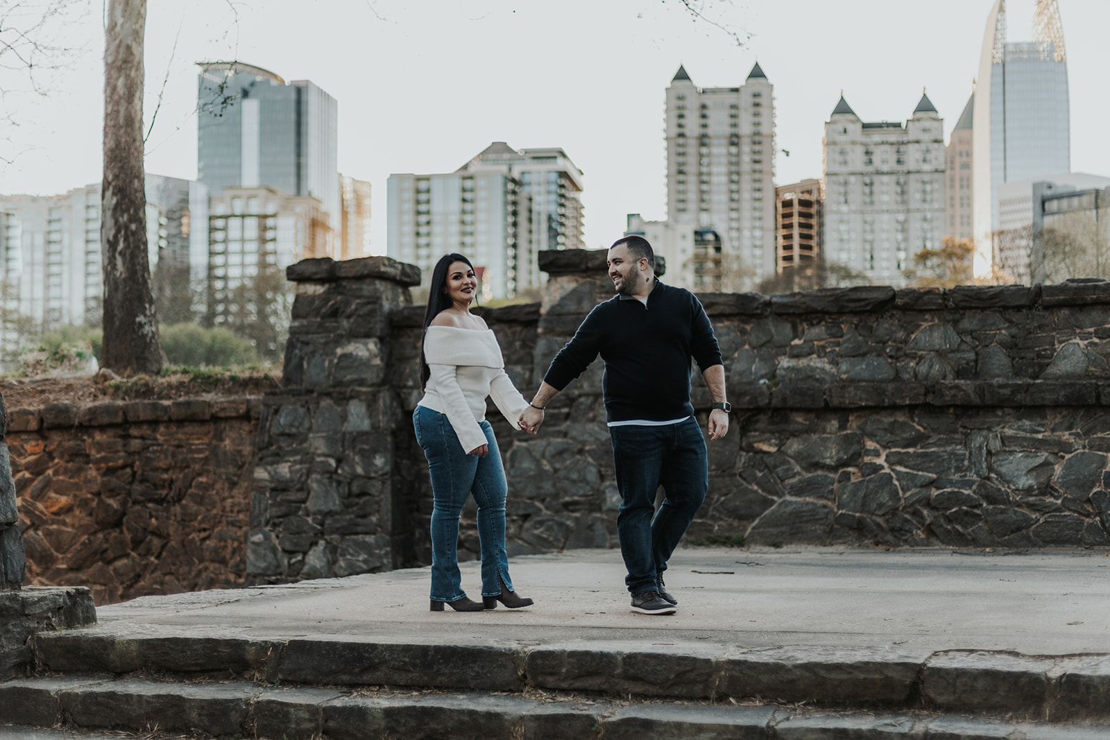 Stunning couple pose during their Atlanta Georgia engagement photoshoot!