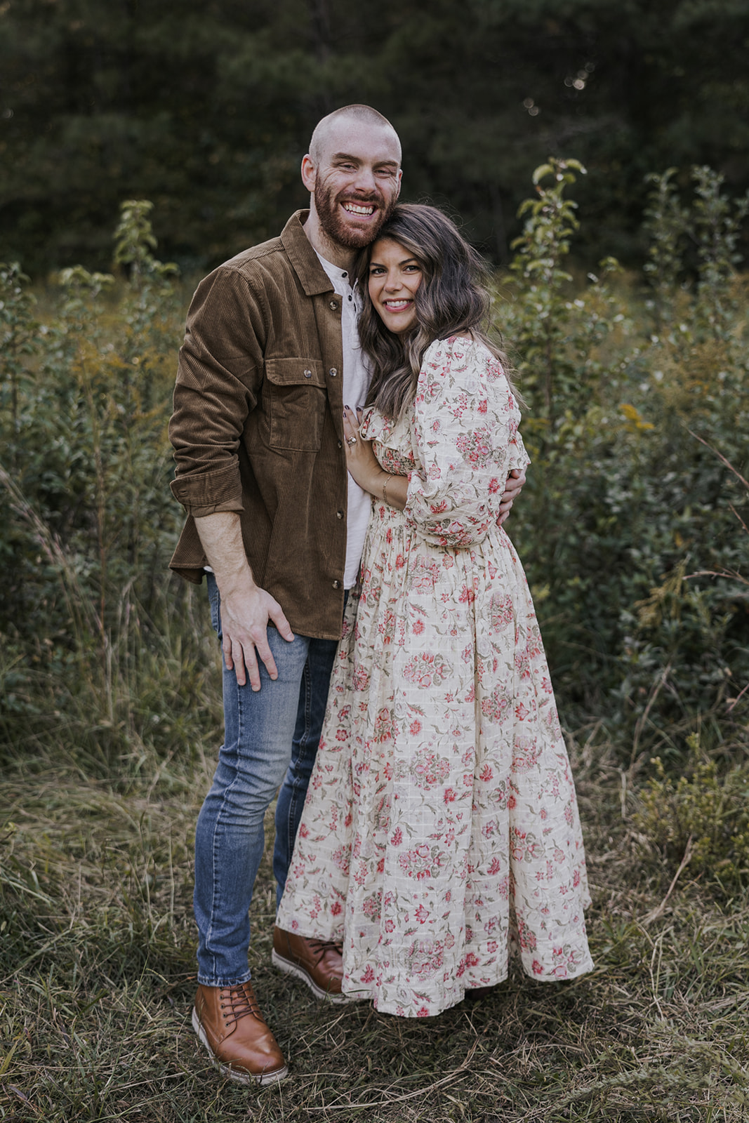 beautiful couple poses together during their Atlanta Georgia family photoshoot