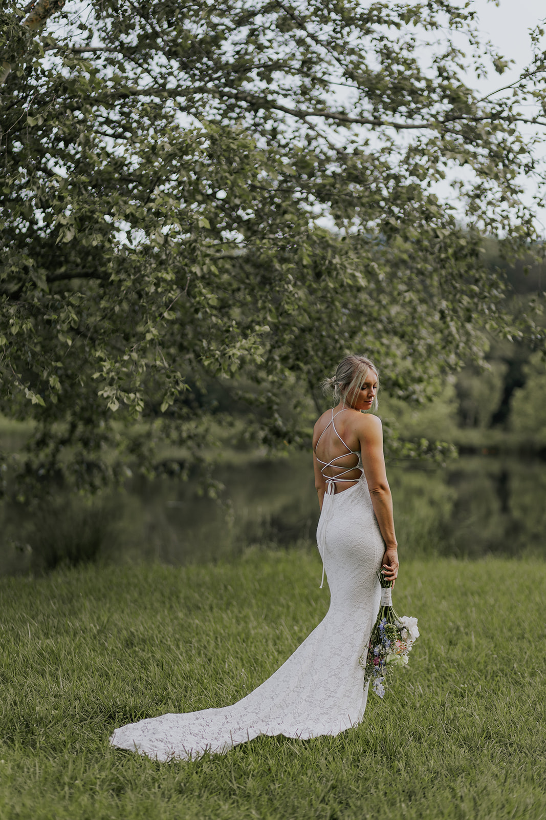 beautiful bride poses for a photo after her Georgia vow renewal