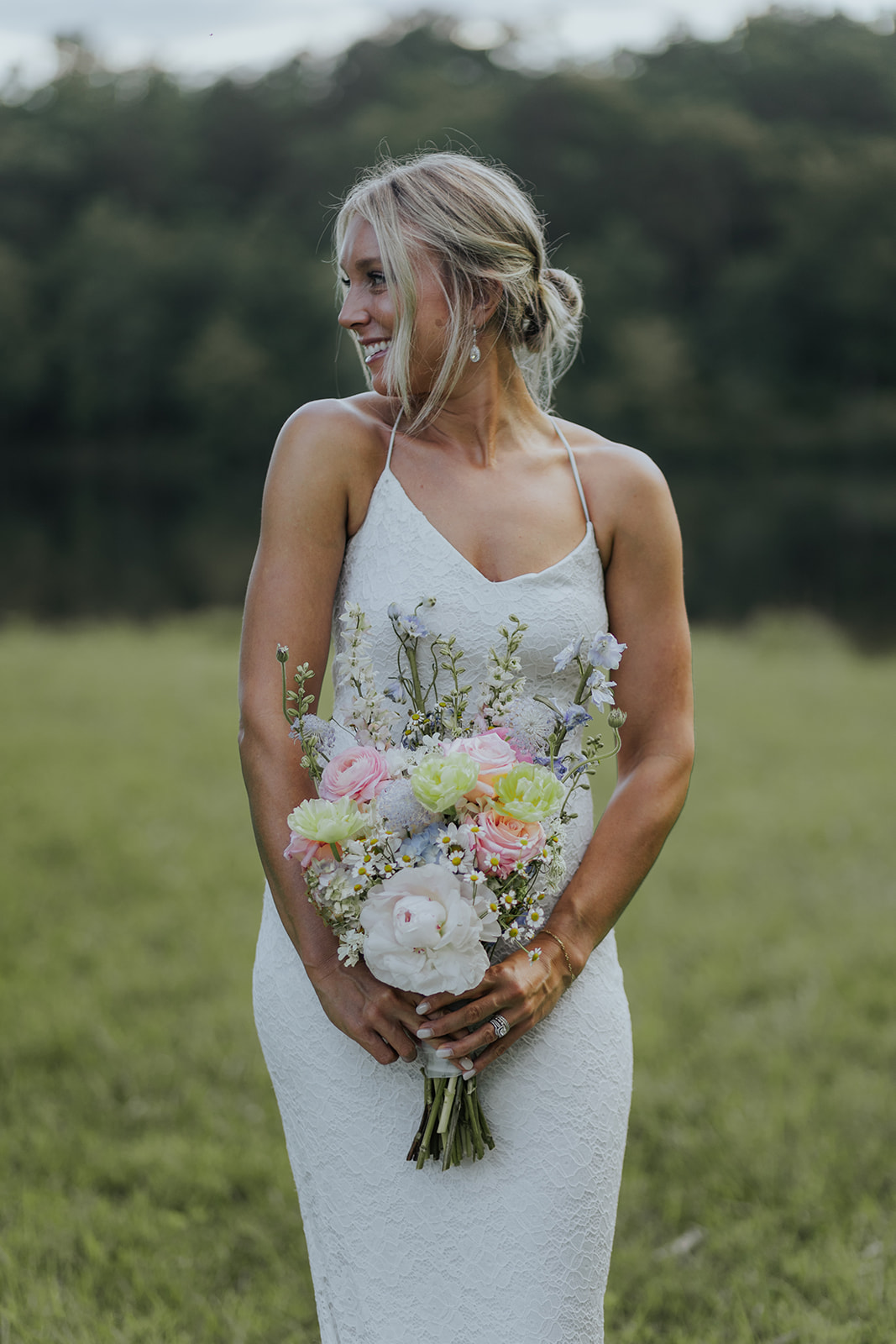 beautiful bride poses for a photo after her Georgia vow renewal