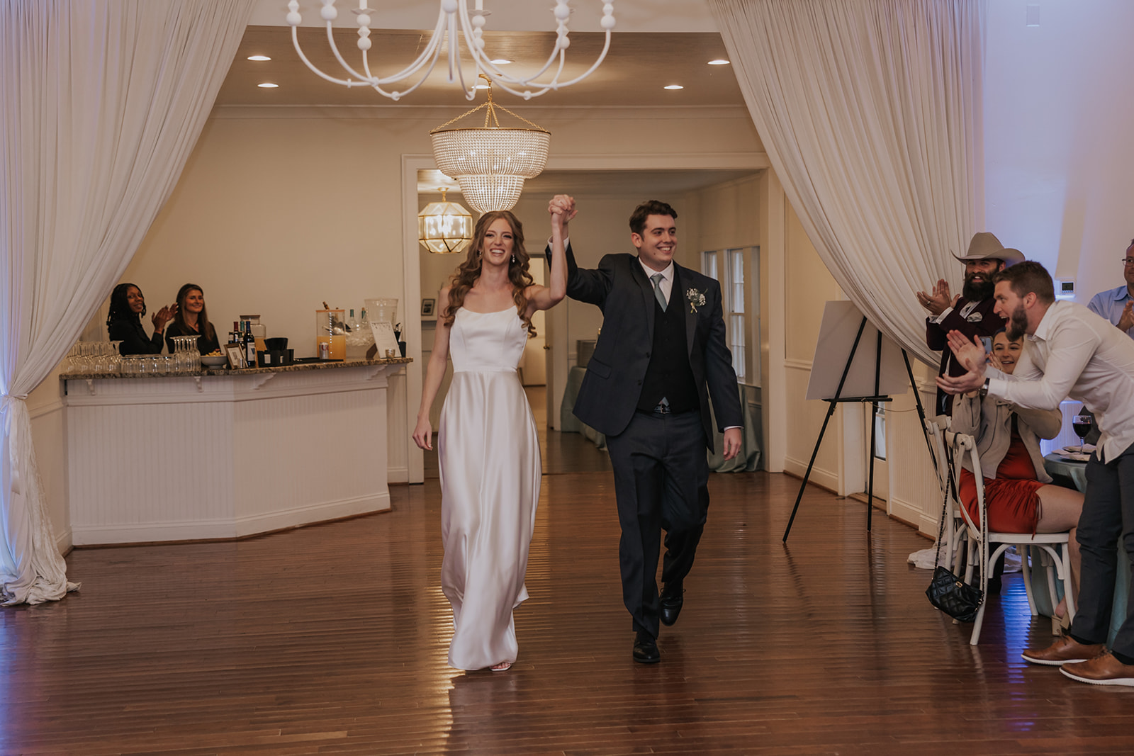 beautiful bride and groom pose after their dreamy wedding ceremony