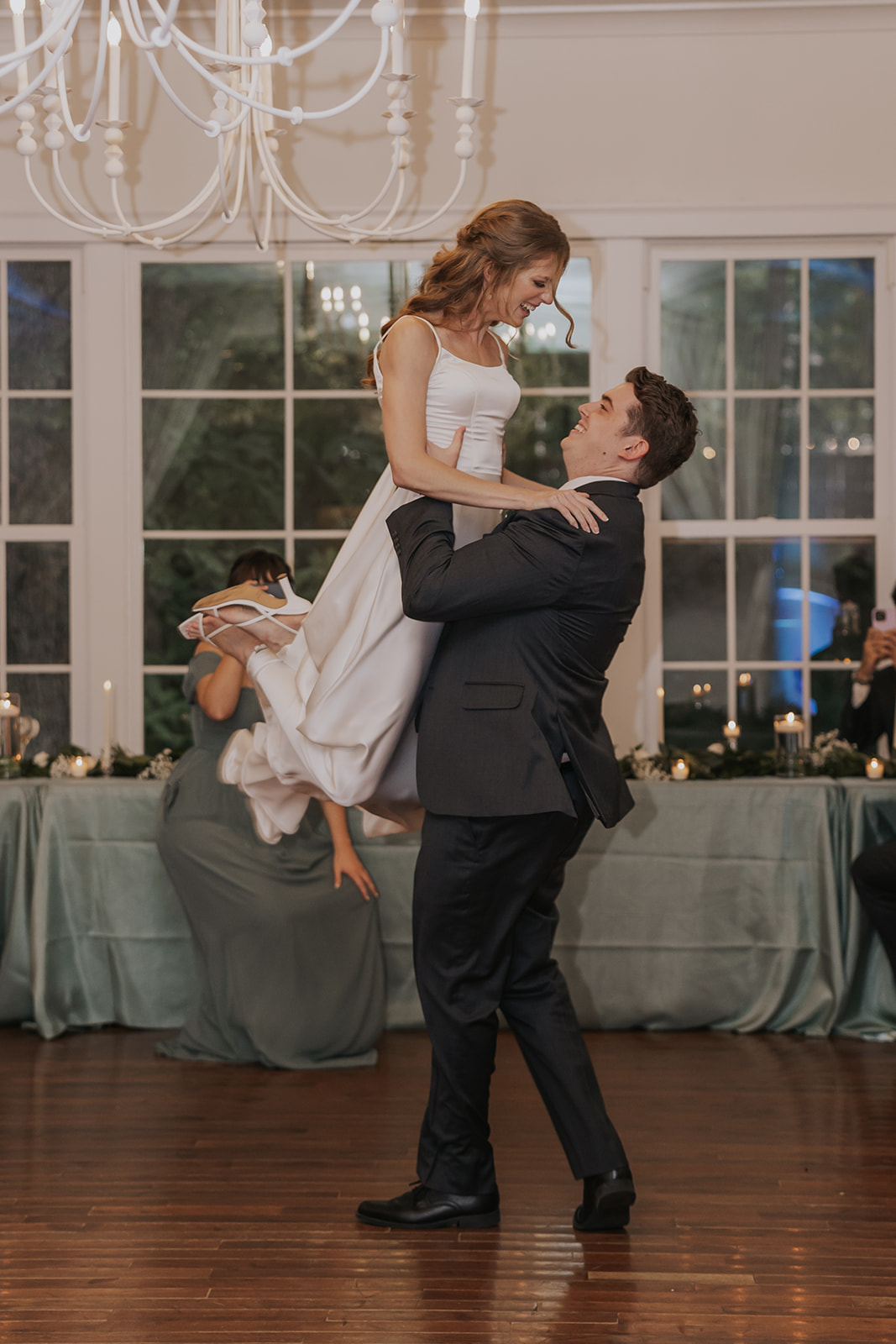 beautiful bride and groom pose after their dreamy wedding ceremony