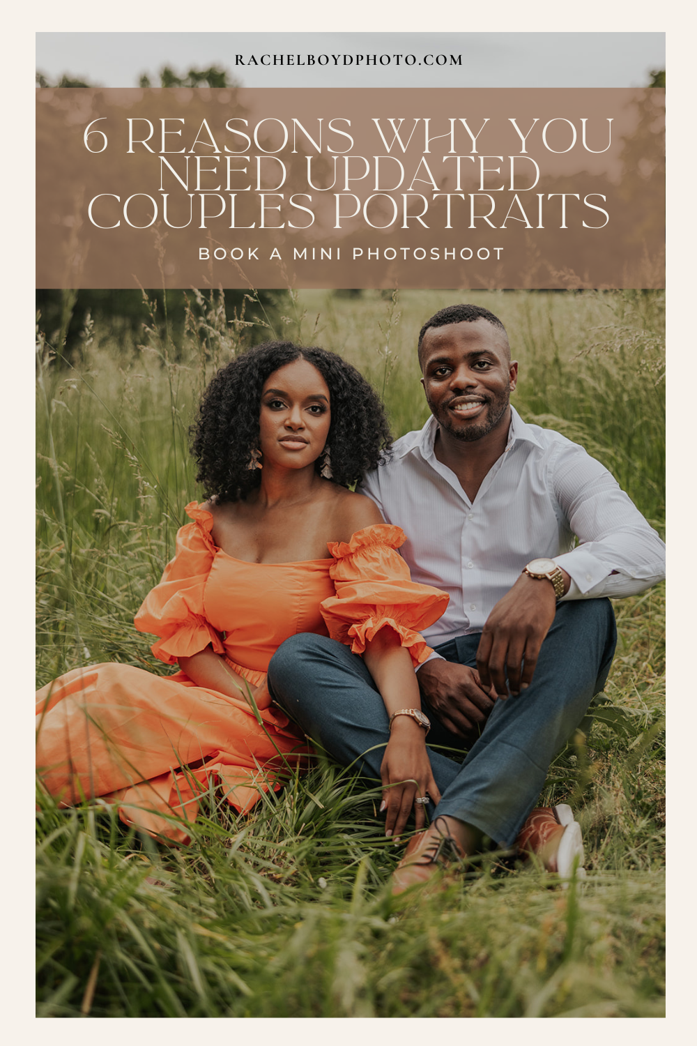 beautiful couple sits in a Georgia field together during their mini session