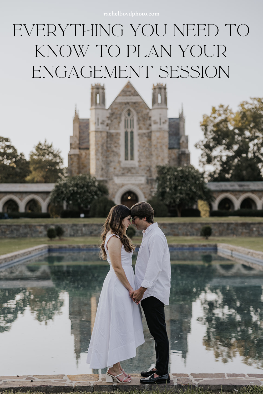 stunning couple pose together during their Berry college engagement photoshoot