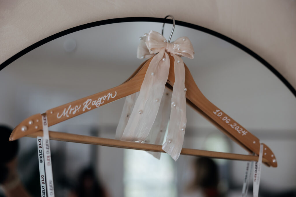 custom wooden wedding dress hanger