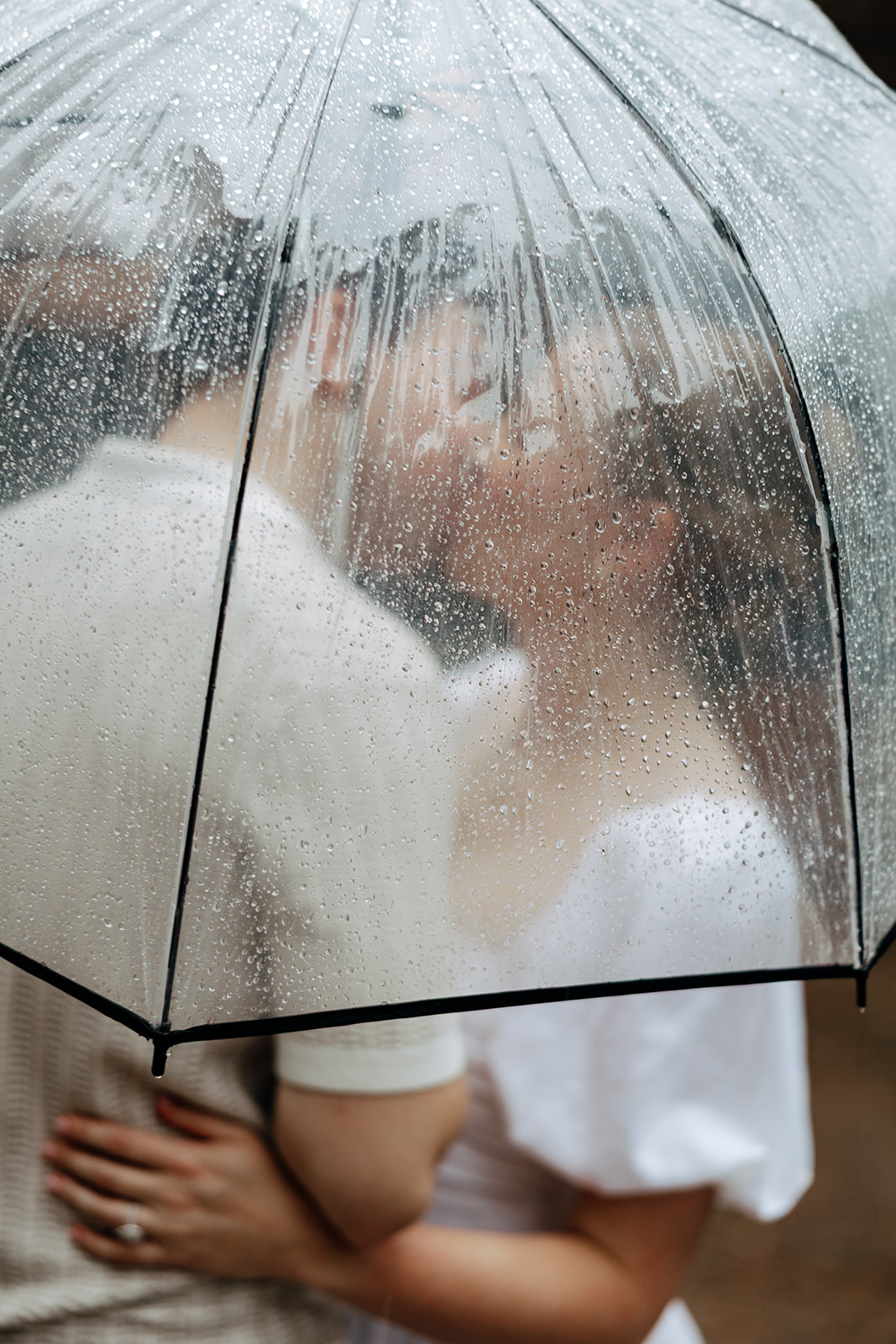 rainy day engagement session