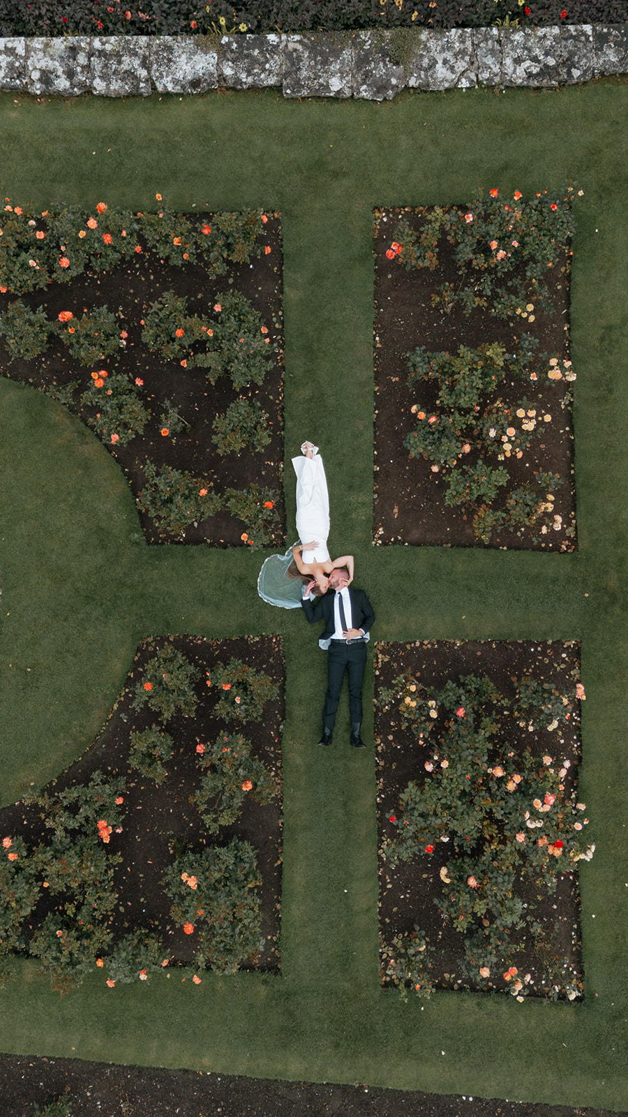 drone shot of a stunning Ireland vow renewal at Dromoland Castle