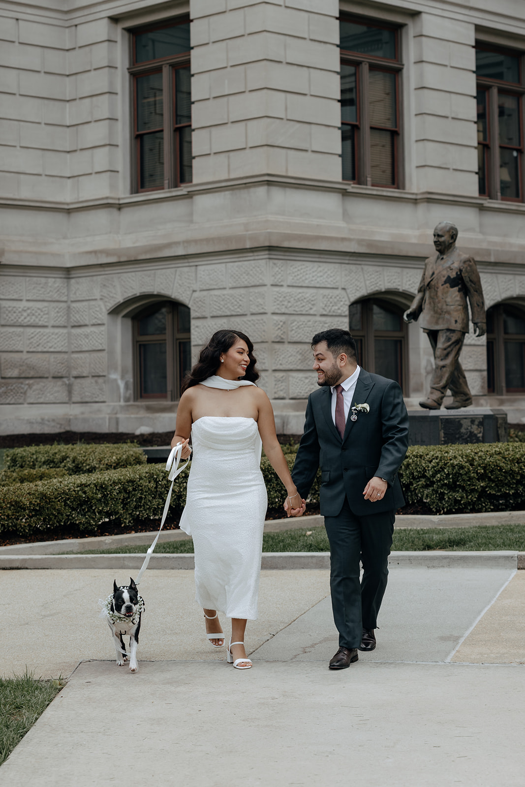 candid moment of the beautiful bride and groom on their elopement day