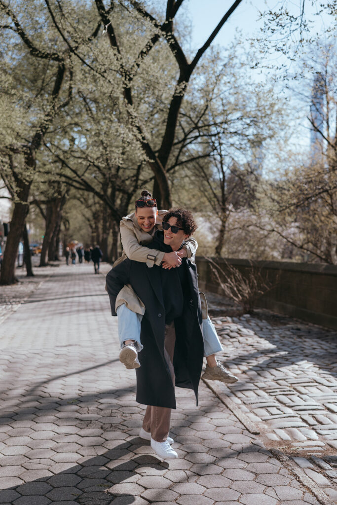 winter couples engagement session in the city is a great example of what is an engagement session