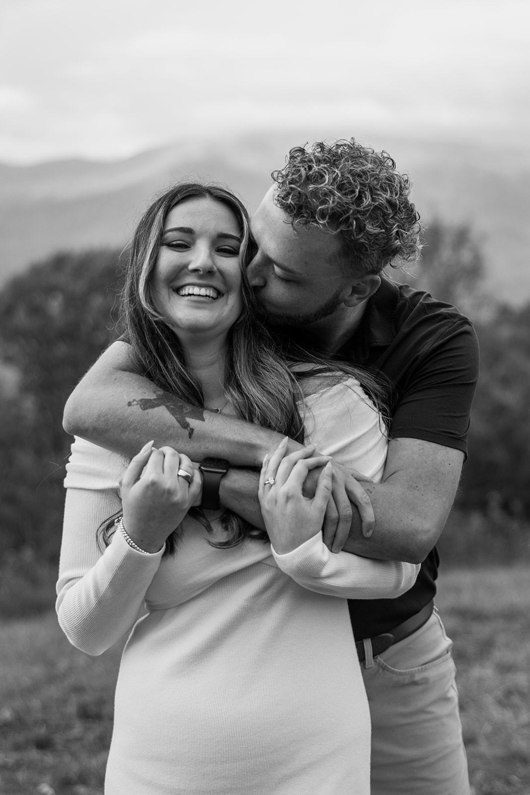 mountainside engagement session is a great showcase of a unique engagement session idea 