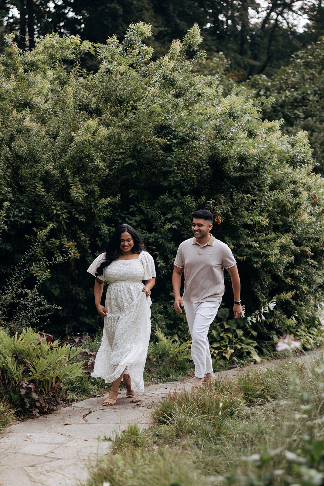 stunning engagement in a garden
